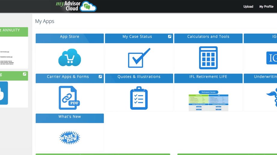 MyAdvisorCloud agent dashboard